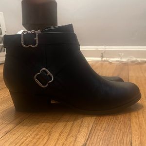 Black leather ankle boots brand New